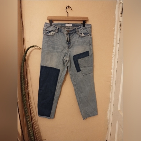 Loft women's color blocked blue capris jeans size 30/10 - Picture 1 of 12